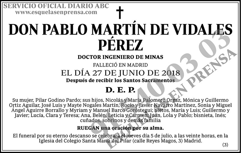 Pablo Martín de Vidales Pérez
